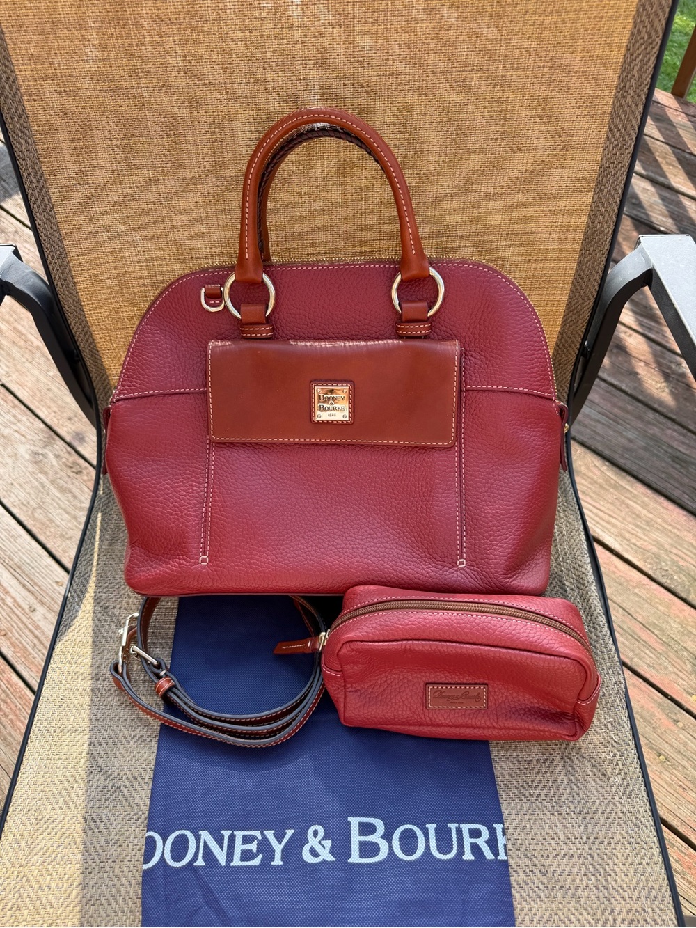 Dooney & Bourke AUBREY Satchel TERRACOTTA with adjustable long strap